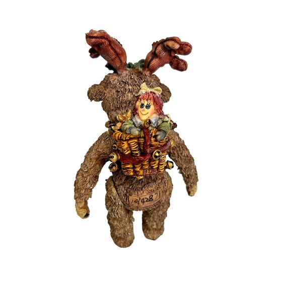 Boyds Bears Resin Ivy Mooselbeary Figurine Christmas Shoebox Bear - Picture 5 of 8